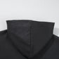 Black Solid Color Casual Zip up Hooded Coat