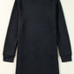 Black Solid Color Textured Long Sleeve Shift Dress