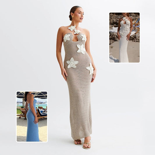Sexy Halterneck Summer Dress with Stars