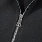 Black Solid Color Casual Zip up Hooded Coat