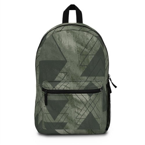 Backpack - Large Water-resistant Bag, Olive Green Triangular