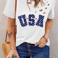 USA Round Neck Short Sleeve T-Shirt