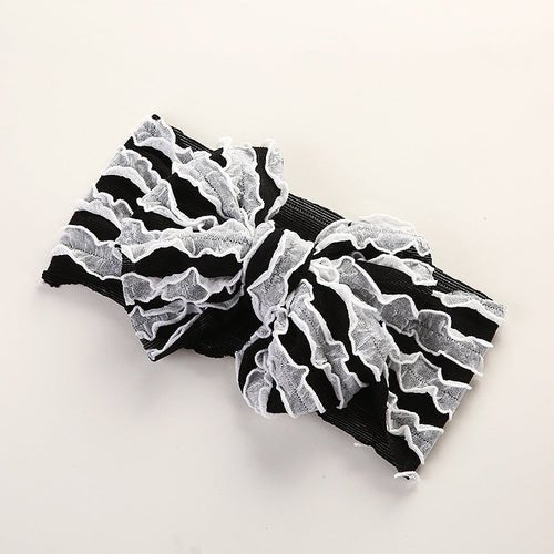 Baby Solid Color Elastic Handmade Big Bow Headband