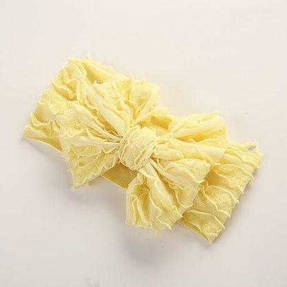 Baby Solid Color Elastic Handmade Big Bow Headband