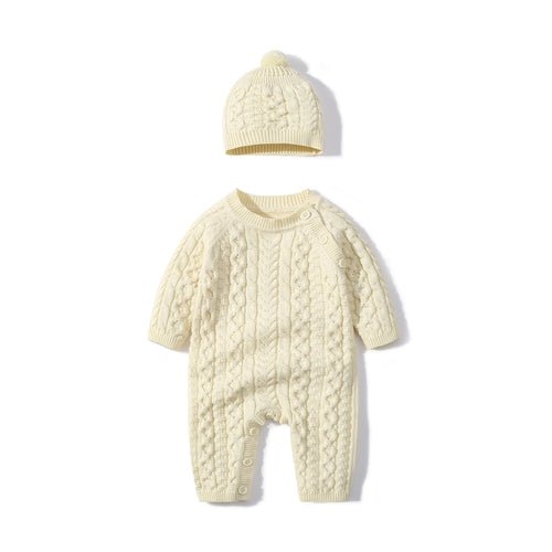 Baby Solid Color Crochet Knitted Pattern Shoulder Button Design