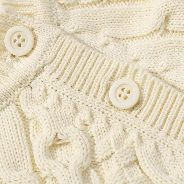 Baby Solid Color Crochet Knitted Pattern Shoulder Button Design