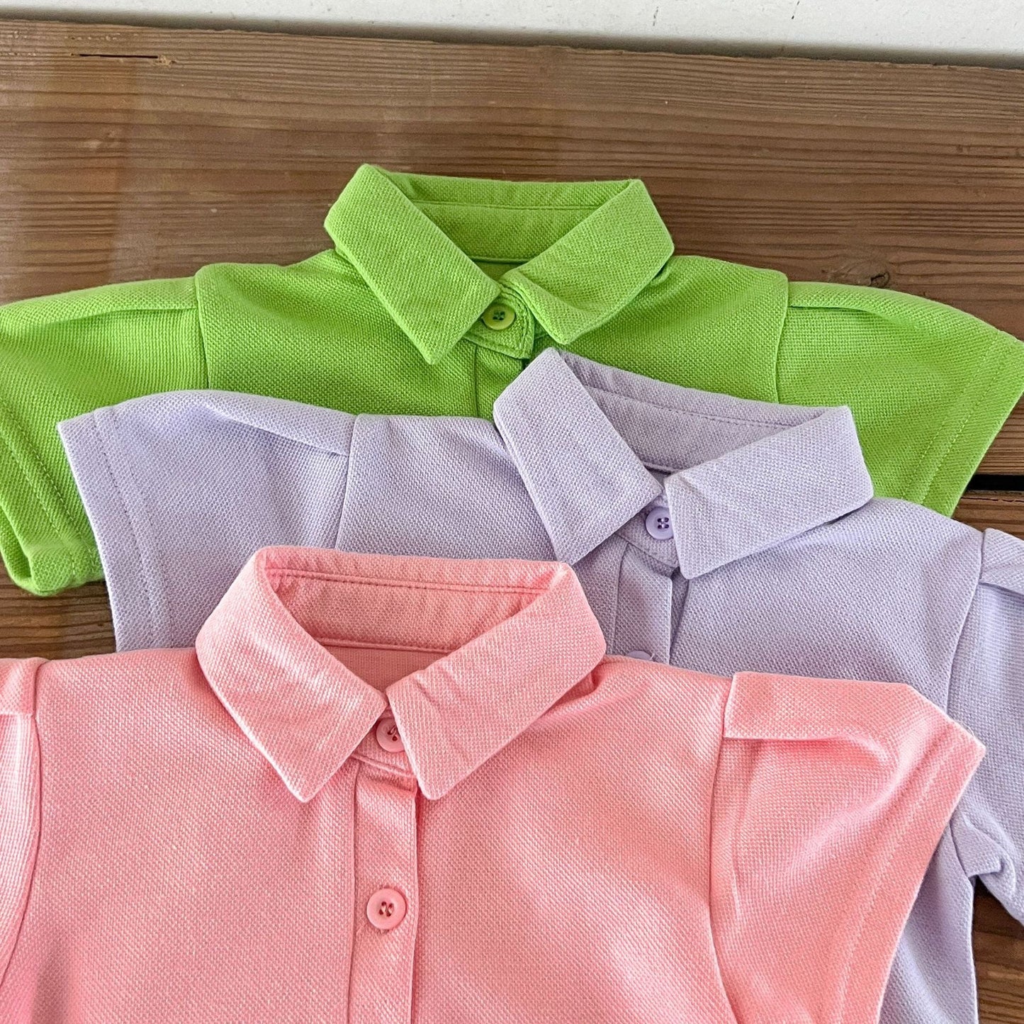 Baby Solid Color Polo Neck Summer Clothing Sets